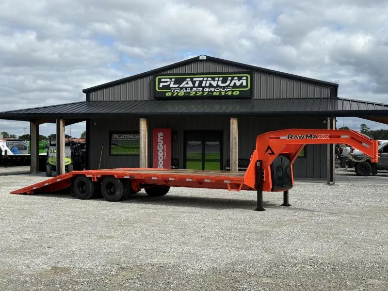 2026 RawMaxx HTX 102X32 GOOSENECK HYDRAULIC DISC BRAKE 11' HYDRAULIC DOVE/JACKS 24K GVWR