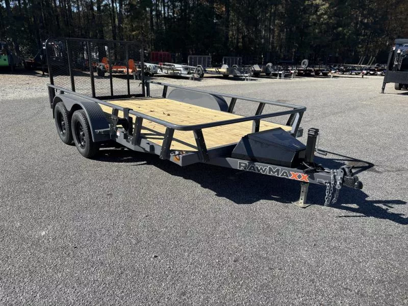 2026 RawMaxx UTX 83X14 4' FOLD UP GATE W/ TOOLBOX 7K GVWR Utility Trailer