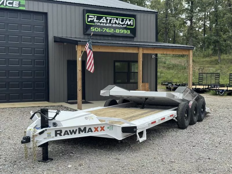 2026 RawMaxx G3X 102X26 BUMPER PULL GRAVITY TILT TRAILER RHINO LINED FENDERS 21K GVWR Tilt Trailer