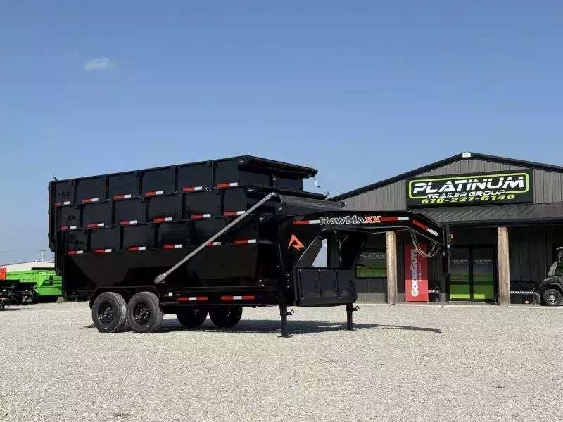 2026 RawMaxx RDX GOOSENECK W/FLIP OVER TARP 16K GVWR ROLL OFF TRAILER ONLY 