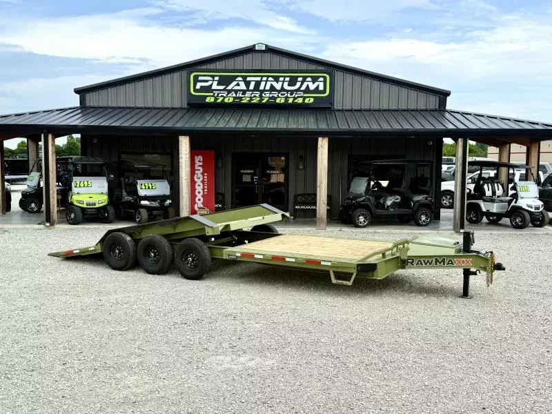 2026 RawMaxx G3X 102X26 BUMPER PULL GRAVITY TILT TRAILER RHINO LINED FENDERS 21K GVWR Tilt Trailer