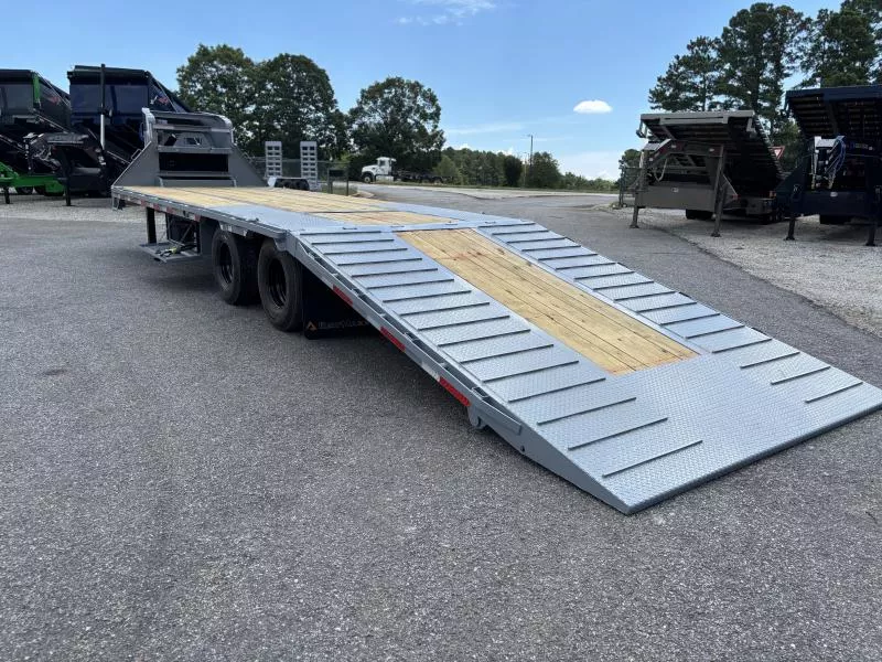 2026 RawMaxx HTX 102X32 DUAL TANDEM 11' HYDRAULIC DOVE AND HYDRAULIC JACKS 24K GVWR Flatbed Trailer