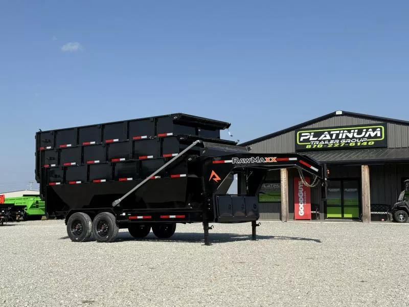 2026 RawMaxx RDX GOOSENECK W/FLIP OVER TARP 16K GVWR ROLL OFF TRAILER ONLY 