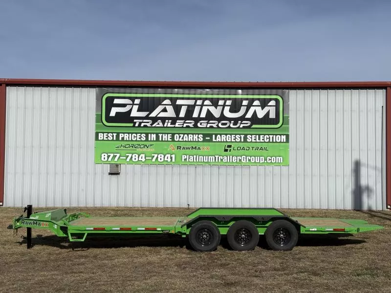 2026 RawMaxx G3X 102X26 BUMPER PULL GRAVITY TILT TRAILER RHINO LINED FENDERS 21K GVWR Tilt Trailer
