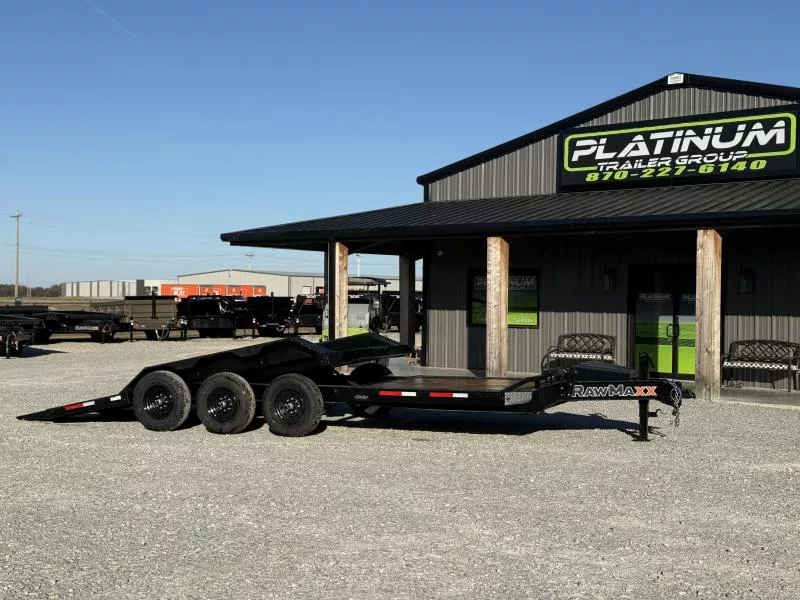 2026 RawMaxx G3X 102X24 BUMPER PULL GRAVITY TILT TRAILER RHINO LINED FENDERS 21K GVWR Tilt Trailer