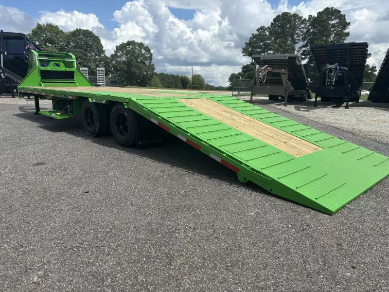 2026 RawMaxx HTX 102X32 DUAL TANDEM 11' HYDRAULIC DOVE AND HYDRAULIC JACKS 24K GVWR Flatbed Trailer