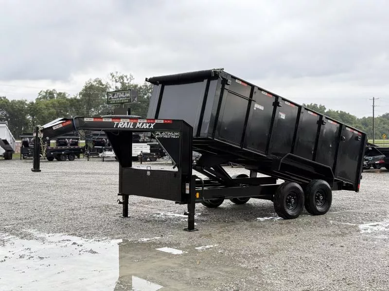 2025 TrailMaxx Trailers USED 83X16 HIGH SIDE GOOSENECK DUMP 14K GVWR Dump Trailer