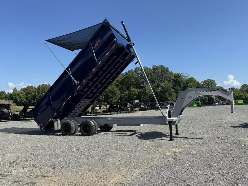 2025 Horizon Trailers HZH 96X20 GOOSENECK TELESCOPIC 14 PLY W/FLIP OVER TARP 25900 GVWR Dump Trailer