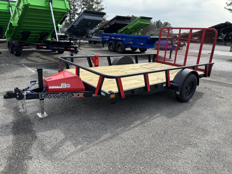 2025 RawMaxx 77X12 4' FOLDING GATE 2990K GVWR W/TOOLBOX Utility Trailer