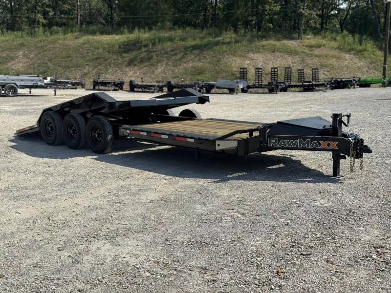 2026 RawMaxx G3X 102X26 BUMPER PULL GRAVITY TILT TRAILER RHINO LINED FENDERS 21K GVWR Tilt Trailer