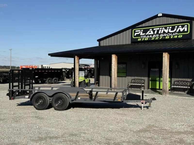 2026 RawMaxx UTX 83X16 W/TOOLBOX AND 4' HD FOLDING SPLIT GATE 10K GVWR Utility Trailer