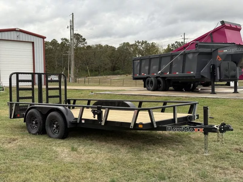 2026 RawMaxx UTX 83X16 W/4' HD FOLDING SPLIT GATE 10K GVWR Utility Trailer