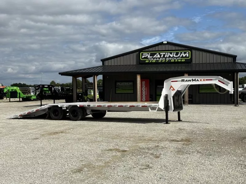 2026 RawMaxx 102X32 GOOSENECK HTX HYDRAULIC DISC BRAKE 11' HYDRAULIC DOVE/JACKS 24K GVWR