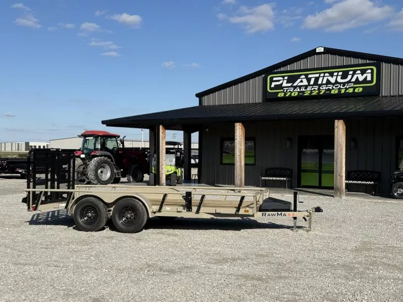 2026 RawMaxx UTX 83X16 W/TOOLBOX AND 4' HD FOLDING SPLIT GATE 10K GVWR Utility Trailer