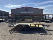  Lamar 83X14 Utility Trailer - Tube Rails - 4" Frame - Steel Dove Tail - 3ft Gate 