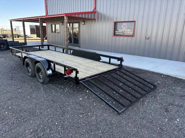 Buck Dandy 77X16 Utility Trailer - 4Ft Spring Assisted Ramp G