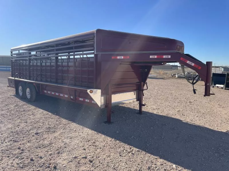 2026 GR TRAILERS 6.8' x 24' Gooseneck Stock Trailer 