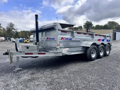 2026 K-Trail HD 7X16' 22.5K Tri-Axle BP Dump Trailer W/ Hydro Jack 