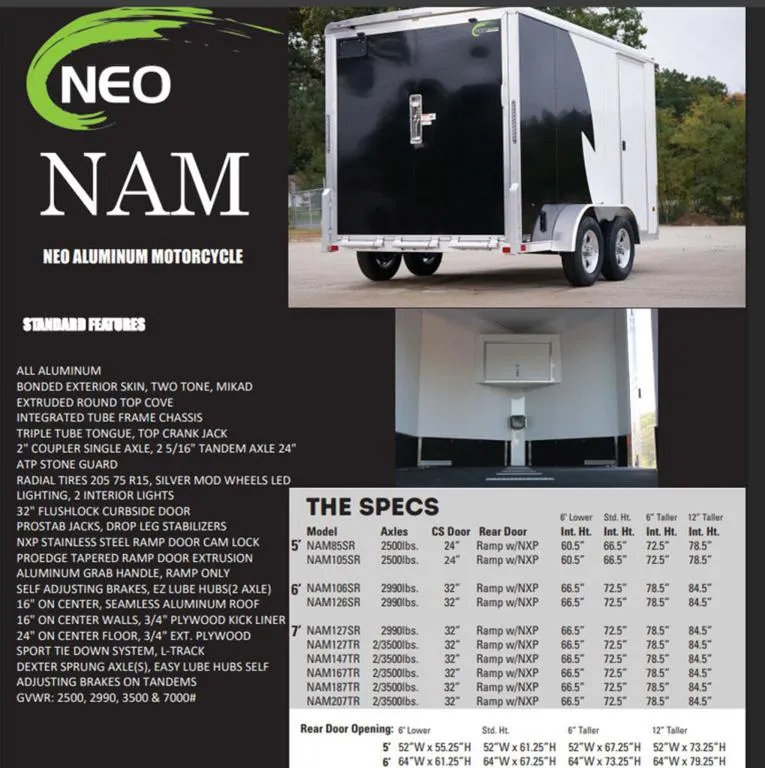 new Cargo (Enclosed) Trailers NEO Trailers  for sale, in Ballston Lake, NY Thumbnail 3