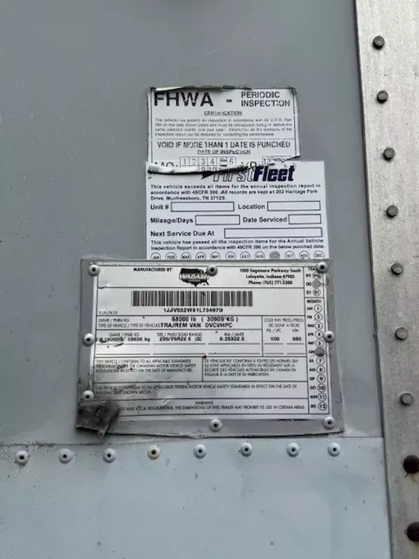 used Dry Van Semi Trailers Wabash National  for sale, in Niles, MI Thumbnail 7