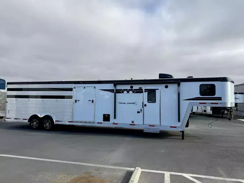 2026 Bison TH809B15 LQ Stock Trailer w/ Midtack and Bunkbeds