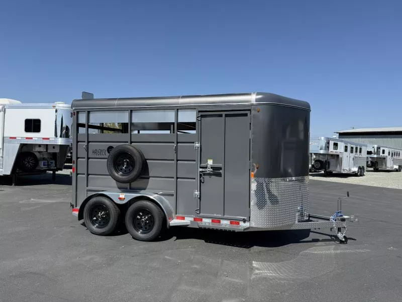 2025 Maverick 14' BP Stock with Rear Slider Gate Stock Trailer