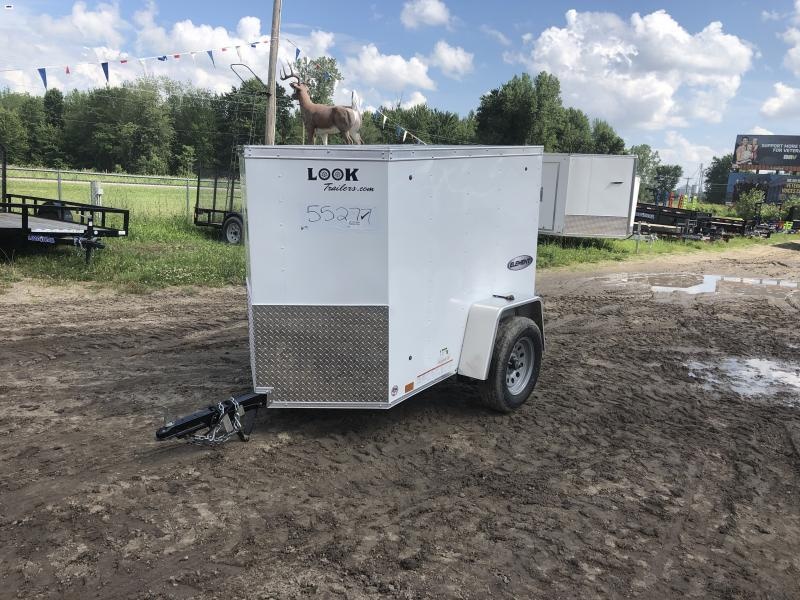 Look Trailers White Element 4x6 Barn Door Enclosed Cargo Trailer Look Trailers White Element 4x6 Barn Door Enclosed Cargo Trailer
