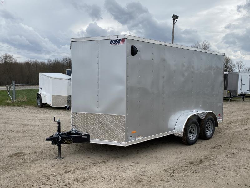 MTI Trailers MDLX 7x14TA Enclosed Cargo Trailer Silver w/ 6ft 6in Interior Height MTI Trailers MDLX 7x14TA Enclosed Cargo Trailer Silver w/ 6ft 6in Interior Height