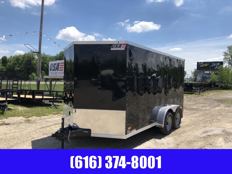 MTI MDLX 7x14 Black V-Nose Ramp Door w/ 6ft 6in Interior Height MTI MDLX 7x14 Black V-Nose Ramp Door w/ 6ft 6in Interior Height