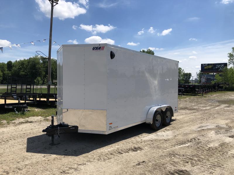 MTI Trailers MDLX 7x16TA Enclosed Cargo Trailer White w/ 6ft 6in Interior Height MTI Trailers MDLX 7x16TA Enclosed Cargo Trailer White w/ 6ft 6in Interior Height