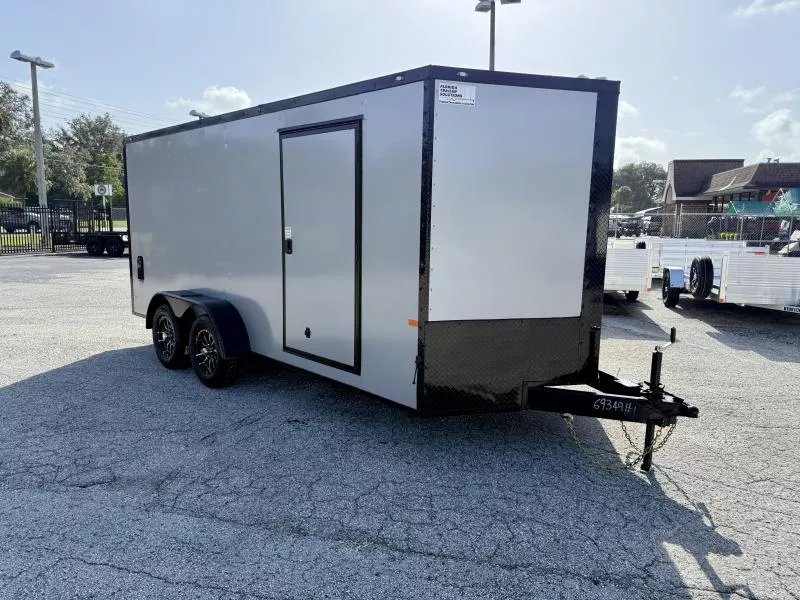 2026 Rock Solid Cargo 7x16 Polycore Ramp Door Black Out 7K Cargo / Enclosed Trailer