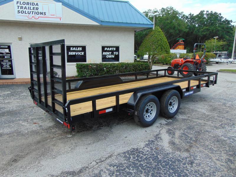 New SureTrac 7X18 10k Tandem Axle Tube Top Utility Trailer Florida