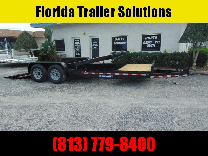 New Sure-Trac 7X18+4 Tilt Bed 14K Equipment Trailer New Sure-Trac 7X18+4 Tilt Bed 14K Equipment Trailer
