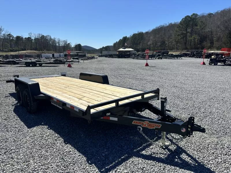 2025 Down 2 Earth Trailers 20ft 7k Gravity Tilt Bumper Pull Equipment Car Hauler