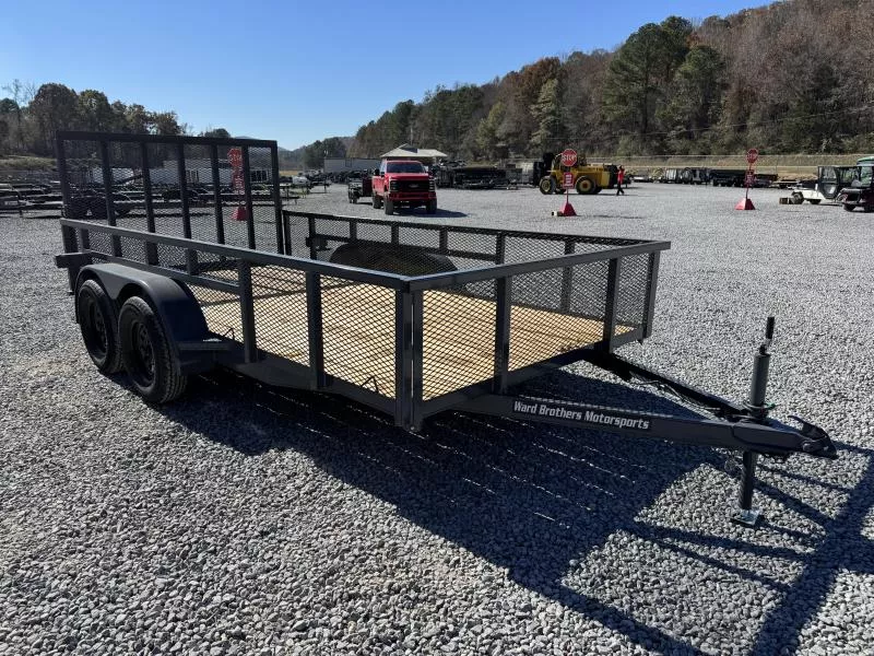 2026 Ward Brothers Motorsports 7x14 Tandem Axle 2' Mesh Side Utility Utility Trailer