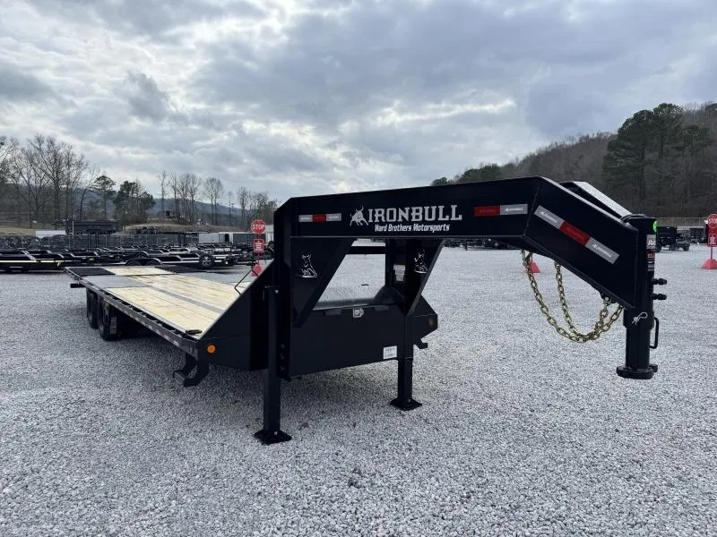 2026 Iron Bull FHG 32ft 25K Hydraulic Dovetail Gooseneck Deckover Trailer