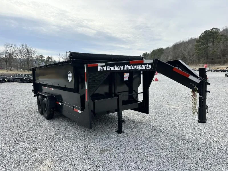 2026 Ward Brothers Motorsports 7x16 4ft side 16K Gooseneck Dump Trailer Dump Trailer
