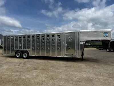 2027 Merritt 28' Aluminum Punch Panel Gooseneck Livestock Trailer