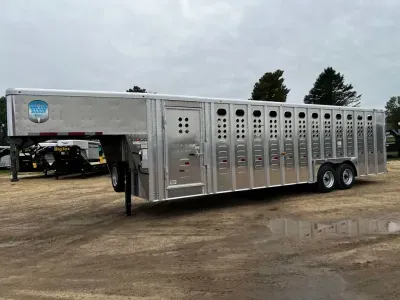 2027 Merritt 28' Cattle Baron Aluminum Punch Panel Gooseneck Livestock Trailer