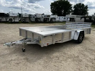 2027 Sport Haven 7 x 14 All Aluminum Utility Trailer with Solid ATP Sides & Bifold Ramp Gate