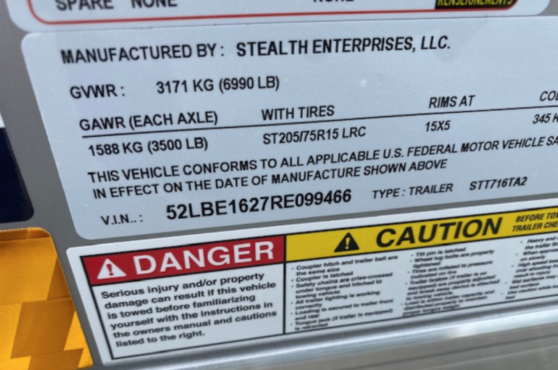 new Utility Trailers Stealth Trailers  for sale, in Gallipolis, OH Thumbnail 7