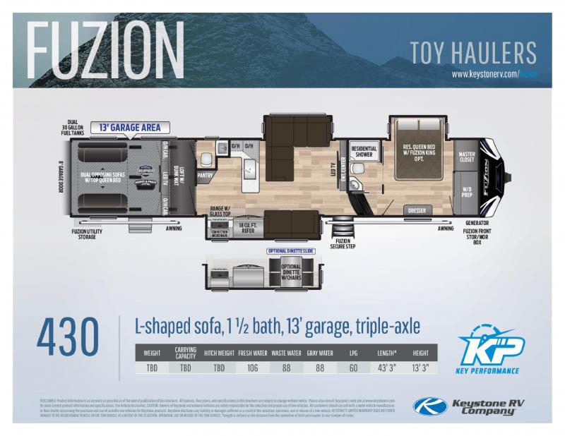 new Toy Haulers Keystone RV Fuzion for sale, in Rose City, TX Thumbnail 9