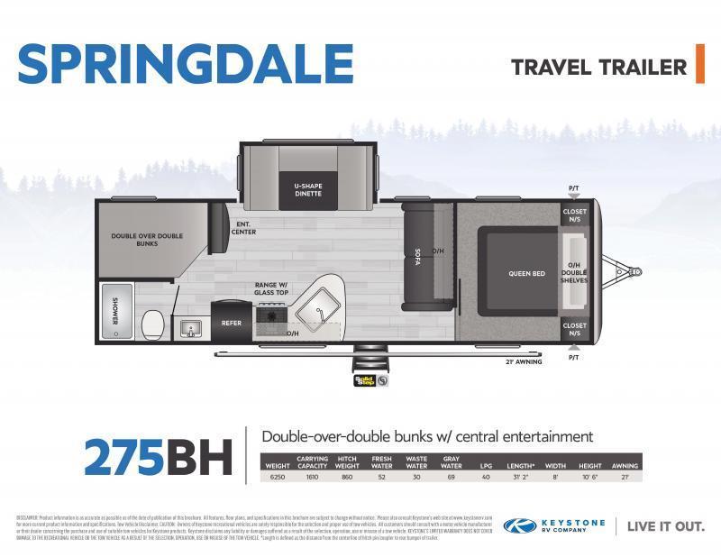 new Travel Trailers Keystone RV Springdale for sale, in Rose City, TX Thumbnail 23