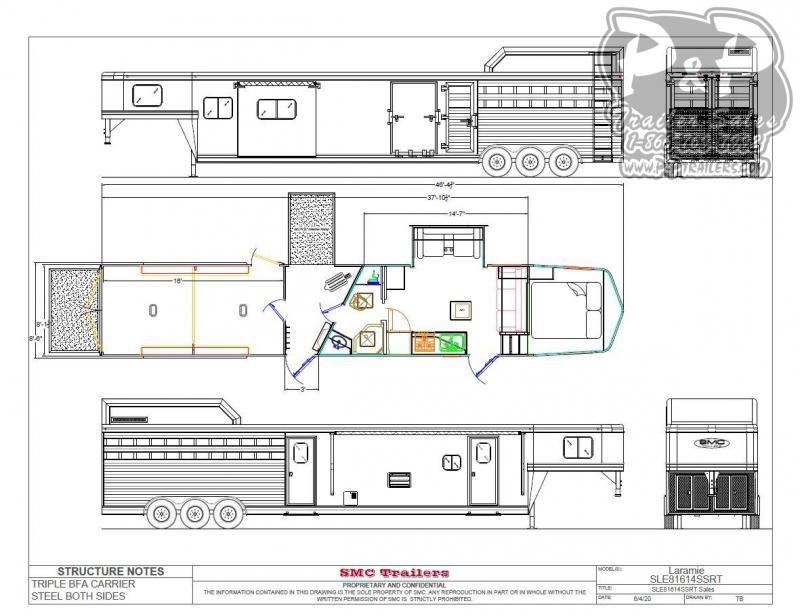 2021 SMC Horse Trailers SLE81614SSRT 37 ' Livestock Trailer LQ 2021 SMC Horse Trailers SLE81614SSRT 37 ' Livestock Trailer LQ
