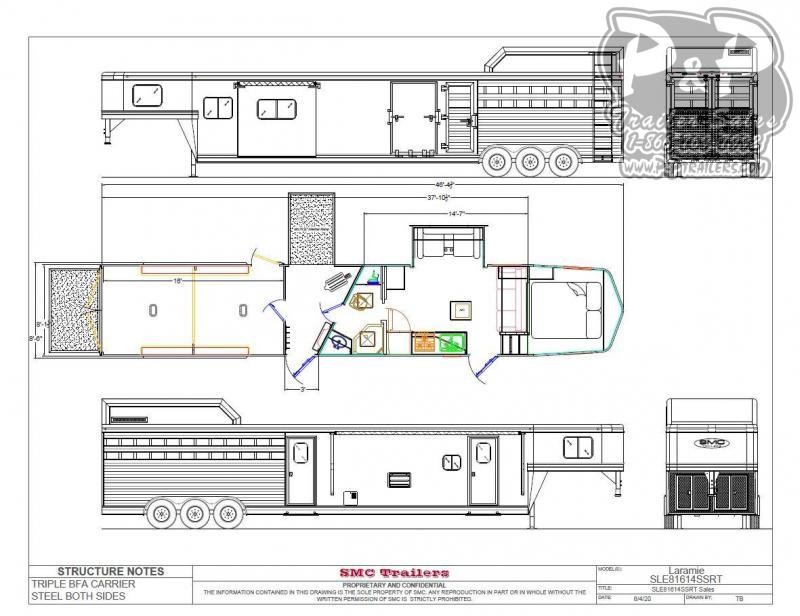 2021 SMC Horse Trailers SLE81614SSRT 37 ' Livestock Trailer LQ 2021 SMC Horse Trailers SLE81614SSRT 37 ' Livestock Trailer LQ