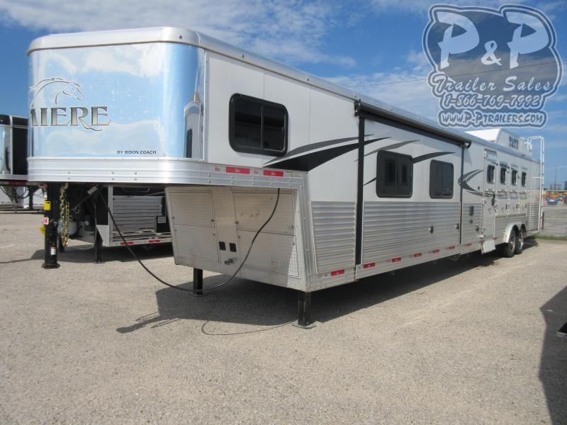 2018 Bison Trailers Premiere 8417PRSL 4 Horse Slant Load Trailer 17 FT LQ With Slides w/ Ramps 2018 Bison Trailers Premiere 8417PRSL 4 Horse Slant Load Trailer 17 FT LQ With Slides w/ Ramps
