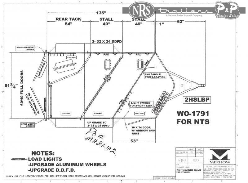 2021 Merhow Trailers Bronco 72BHSL 2 Horse Slant Load Trailer 2021 Merhow Trailers Bronco 72BHSL 2 Horse Slant Load Trailer