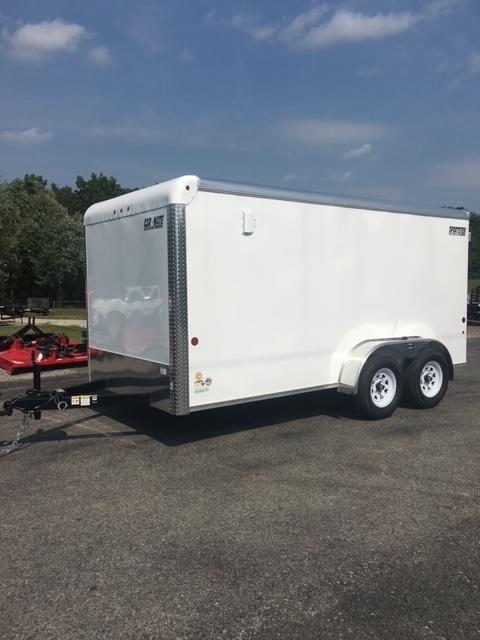 2021 Car Mate Trailers CM714EC-HD Tandem Axle Enclosed Cargo Trailer WHITE W/ BARN DOORS 2021 Car Mate Trailers CM714EC-HD Tandem Axle Enclosed Cargo Trailer WHITE W/ BARN DOORS