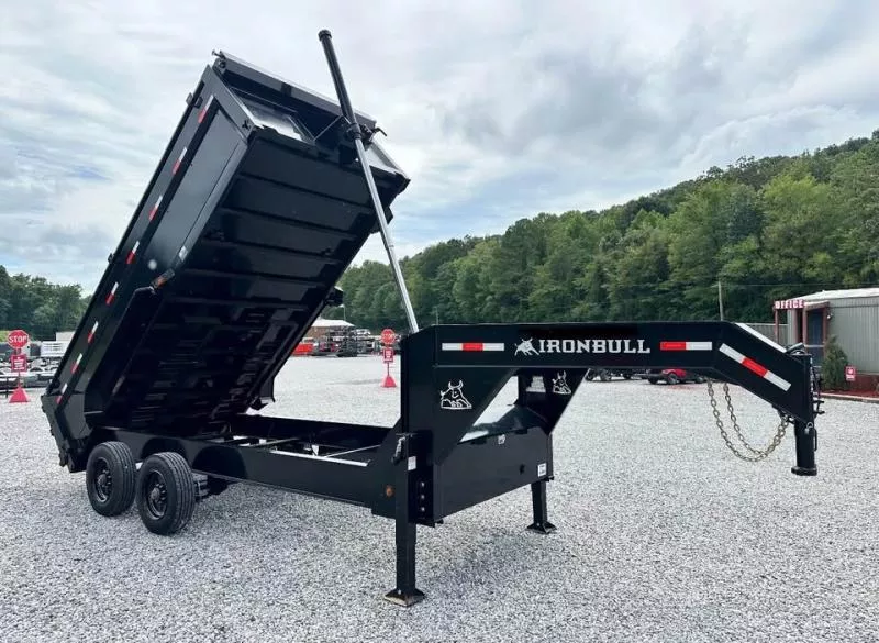 2026 Iron Bull DHG 7x16 Gooseneck Dump Trailer 3'0 Sides