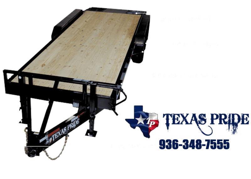 2023 Texas Pride Trailers 7'x 24' +4' (28') Wood Deck Flat Deck with no rails Bumper Pull 24k lb GVWR Equipment Trailer